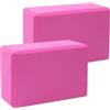 Griwuut Set di 2 blocchi da yoga in schiuma EVA leggera ad alta densità, antiscivolo, per aumentare la forza e la flessibilità, per yoga, pilates, meditazione (rosa)
