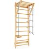 COSTWAY Spalliera Svedese in Legno, Scala Svedese Adulti e Bambini con 13 Barre, Scala a Corda e Trapezio Rotondo, Spalliera per Fitness e Fisioterapia da Palestra e Casa, Portata 100 kg