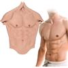 Generic Costume da Uomo con Collo Alto E Muscoli in Silicone Realistici per La Parte Superiore del Corpo, Addominali Scolpiti, Finti Muscoli del Torace, Accessorio per Donne,Color 1,One Size
