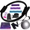 Generico Set Di Anelli Per Pilates, Kit Da 10 Pezzi Per Pilates Da Donna, Kit Per Allenamento A Casa, Anello Per Yoga, Anello E Palla Per Pilates, Fascia Elastica Di Resistenza, Tappetini Per Yoga, Per