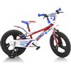 Dino Bikes Bici Bicicletta Bambino 14 Pollici 2 Freni al Manubrio Blu Rosso Bianco