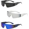 SRTSTR 3Pz Occhiali Veloci Uomo Donna Futuristici Techno Cyberpunk da Discoteca, Sole Sportivi, Bici per Giochi di Ruolo, Feste di Carnevale, Cosplay