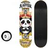 LNXSESN Skateboard Panda Carino Skateboard Bambino 7 Strati in Legno d'Acero Skate con Cuscinetti a Sfera ABEC-7 Longboard Double Kick Concavo Adulto Skateboard Professionale Ragazza