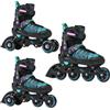 RAVEN 3in1 Inline Skates Pattini in linea Triskates Pattini a rotelle per bambini, adulti, ragazze e donne regolabili (Cande, 31-35 (20,5cm-23cm))