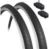 ECOVELO 2 COPERTONI KENDA 26 X 1 3/8 (37-590) + CAMERE D'ARIA VALVOLA SCHRADER PNEUMATICI STRADALI BIANCONERI CITYBIKE VINTAGE