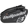 Bullpadel - Borsa per racchette Tour Nera, con dettagli grigi, con tasche per racchette, scomparto per vestiti o materiale e tasche aggiuntive, maniglie imbottite e maniglie per il trasporto, grande