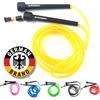SPORTIVONETIC® Corda per saltare dal design classico, lunghezza 3 metri, regolabile, per adulti e bambini, Speed Rope, Jump Rope per fitness, cardio, boxe, crossfit, colore giallo