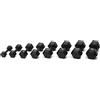 Diamond Crystal Pure Set manubri gommati esagonali Black Oxide Diamond da 2,5 kg a 20 kg