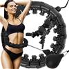 TRIZAND Hula Hoop con peso e nodini massaggianti - 24 segmenti, regolabile 30-42 cm, rullo a 6 ruote, peso regolabile - cerchio fitness per pancia/gambe/glutei, funzionamento silenzioso, allenamento