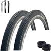 Maxxi4you HY 136 - 2 pneumatici per bicicletta, colore nero, 47-622 (28 x 1,75) + 2 tubi AV, con leva per pneumatici maxxi4you