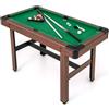 COSTWAY Tavolo da Biliardo, Tavolo da Gioco Biliardo in Legno con Set di Palline 2 Steccette 2 Gessi Triangolo Spazzola, Mini Tavolo da Biliardo per Sala Giochi bar Palestra, 122x61x76 cm (Blu)