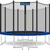 KIDUKU® Trampolino, Tappeto Elastico per Giardino Ø 244/305/366/427 cm | Set Completo con Rete di Sicurezza, Scaletta, Copertura, Ancoraggi e Accessori | Trampolino Elastico per Bambini (366 cm)