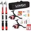 SIUKE kit canna da pesca mulinello combinato completo con 2 pezzi 2,1 m canne da pesca telescopiche 2 pezzi mulinelli da spinning esche da pesca ganci accessori borsa da pesca