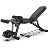 WOERD Panca Palestra Regolabile Pieghevole, Panca Palestra Panca Pesi Multifunzione Schienale Corpo Solido Leg Extension Leg Curl Machine, Regolabile in 5 Livelli