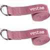 HAC24 2 cinture da yoga rosso vinaccia, 100% cotone, 2,5 m, chiusura in metallo, cintura per yoga, 250 x 3,8 cm
