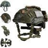 LZAQHMT Set Casco Tattico Regolabile Con Tasca Porta Batteria, Telo Copricasco E Fodera - Equipaggiamento Militare Da Caccia, Softair, Cosplay E CS(RANGER GREEN)