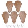 Generisch 5 Stück Reh Trophäenschilder Spitz Braun groß AF 21 cm x 13 cm mit 5 Stück Gehörnklammern