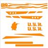 Generico Kit 10 Adesivi Stickers Bici Protezione Decal Universale Telaio Bicicletta MTB Mountain Bike Corsa Ciclo Cross Fat Bike Downhill elettrica Frame USA Military Stelle cod.2397 (010 Bianco)