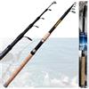 OISE ART STORE Trade Shop - Canna da Pesca Telescopica Ultra Leggera Manico in Sughero 4,5 Mt Spinning Mare