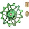 YLME Ruote da Fantino per Bicicletta 12T/14T - Cuscinetto in Ceramica MTB Pulegge del Deragliatore - Ruote del Deragliatore Posteriore Ad Alte Prestazioni per MTB E Bici da Strada,Verde,14T