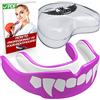 UK Warrior Paradenti disegno denti di vampiro - boxe hockey karate Rugby, Pink & White, Adulto