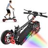 Tysqum Monopattino Elettrico Adulto Fuoristrada, Ruote 11 Pollici, Autonomia 45-50KM, Doppia Sospensione, Doppio Freno a Disco, Pieghevole, Batteria 48V, Scooter Elettrico per Città e Off-Road