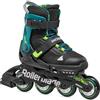 Rollerblade MICROBLADE XT, Pattini in linea Bambino, nero/verde petrolio, EU: 36.5-40.5 (UK 4-7 / US: 5-8)
