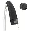 ECOVELO COPERTONE 26 X 1 3/8 BIANCONERO + Camera d'Aria Bici Bicicletta Olanda (37-590) Bianco Nero