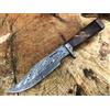 Perkin Knives WHDS, coltello da caccia damascato, con fodero