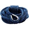BTK Cima Corda Fune a Treccia Colore Blu di Ancoraggio e Ormeggio in Poliestere ad Alta Tenacità con Redance Gancio in Acciaio Inox per Barca in Nautica Mare Campeggio Camper (16 mm * 12 Mt)