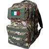 ALGI Zaino Militare Tattico Small 30 Litri Vegetato Militare con Bandiera Italia