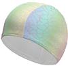 Oudrspo Cuffia da nuoto con texture leopardata arcobaleno per donna e uomo Cuffia da nuoto antiscivolo ad alta elasticità adatta per capelli lunghi/corti