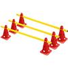 RHINOS sports Set di 3 pezzi | 6 coni rossi: 22,5 cm | 3 barre gialle: 1 m