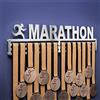 Qthrone Porta medaglie Corsa Maratona Rack - Medagliere Parete Running Inox Spazzolato - Marathon Medal Display Holder 450 mm