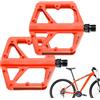 Jubepk Pedali per mountain bike, pedali di ricambio per bici da strada, 10,4 x 8,9 x 0,59 cm, design di sicurezza riflettente, piattaforme in lega per allenamenti cardio indoor, arancione e giallo
