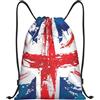 YWSOTRE Regno Unito Union Jack, Zaino con coulisse Borsa a tracolla unisex Borsa da palestra sportiva Zaino casual con coulisse