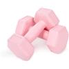 molti Set di 2 manubri - 1 - 4 kg di peso in cemento con superficie antiscivolo - per ginnastica, aerobica, pilates, allenamento di forza e a casa (rosa 2 x 1 kg)