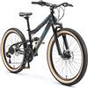 BIKESTAR MTB Mountain Bike Sospensione Completa per Bambini 8 Anni | Bicicletta 24 Pollici 21 velocità Shimano, Freni a Disco | Nero