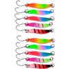Generico Kit 10 Piuma Spoon Trout Area Ondulanti Pesca Spinning Trota Lago