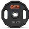 InTheMarket Piastre per pesi in uretano, resistenti 12 lati, con rivestimento in poliuretano, design anti-rotolo, maniglie ergonomiche, finitura elegante, 2,5 kg a 25 kg, coppie/singolo