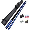 Baoblaze Stecca da Biliardo da 58,66 Pollici, bastoni per Tavolo da Biliardo, Panno per la Pulizia, Stecca da Biliardo a Due sezioni con Punta da 10 mm per, Blu