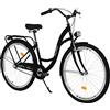 MILORD. 2018 Comfort di bicicletta con schienale Traeger, Holland, Signora ruota di bicicletta, 3 velocità, colore Nero, 26 pollici