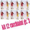 Carson 12 cucchiaini rotanti trota corpo giallo rosso vespa pesca spinning G.3