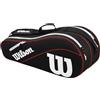 Wilson vantaggio iii sei borsa per racchetta da tennis nero - bianco