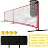 SPORTNOW rete da pickleball set portatile da 6,7 m con rete, set per segnare il campo, raccoglitore di palline, quattro palline e borsa per il trasporto per esterni, vialetto