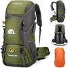Mingfuxin Zaino da trekking da 50 l, impermeabile, borsa multifunzione con copertura antipioggia, zaino di grande capacità, per uomo e donna, alpinismo, arrampicata, viaggi,