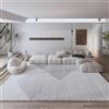 Pmnadfdag Tappeto Salotto 160 x 280 cm Grande Pelo Corto Morbido,Lavabile e Antiscivolo,Adatto per Camera Moderno Grigio di Giunture Geometriche