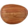 BlissfulAbode Vassoio ovale in legno naturale irregolare rustico per piatti, snack, frutta, dessert, decorazione da cucina, elegante tavolo da presentazione, multi dimensioni, piatto da portata in legno (50 x 28 cm