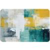 Mexpekil Tappetino da bagno antiscivolo per pavimento del bagno astratto blu giallo arte pittura acquerello sfondo stampa ad olio, 40,6 x 61 cm, super assorbimento d'acqua, design accogliente,