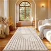 Carpetsale24 Passatoia Tappeto 80x250 cm Crema Pelo Alto Design Scandi Boho Effetto Alto-Basso Morbido Shaggy Pelo Lungo Soffice Robusto Facile da Pulire Moderno per Camera da Letto, Corridoio